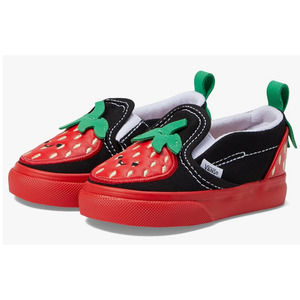 Vans Toddler Slip On V Sneaker Berry Red/Black Size 5.5 TD NEW